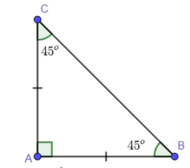 Diện tích tam giác vuông cân