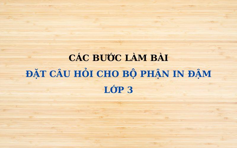 Đặt câu hỏi cho bộ phận in đậm lớp 3: Lý thuyết & bài tập chi tiết
