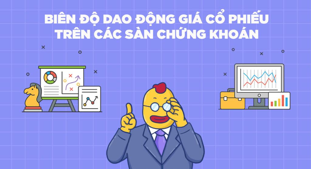 Biên độ dao động giá cổ phiếu trên các sàn