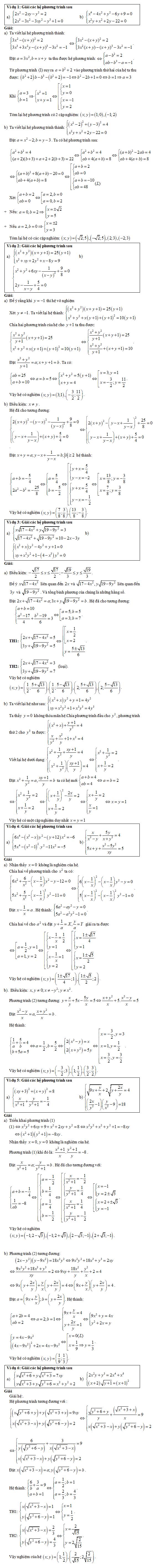 Hệ phương trình bậc nhất hai ẩn (nâng cao) - phần 2
