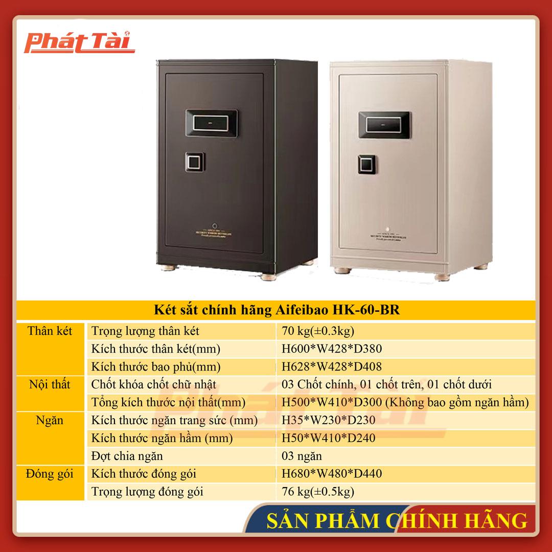 Két sắt mở khuôn mặt Aifeibao HK-60-BR