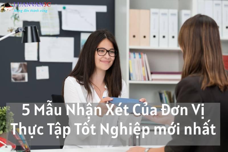 Nhận Xét Của Đơn Vị Thực Tập Tốt Nghiệp