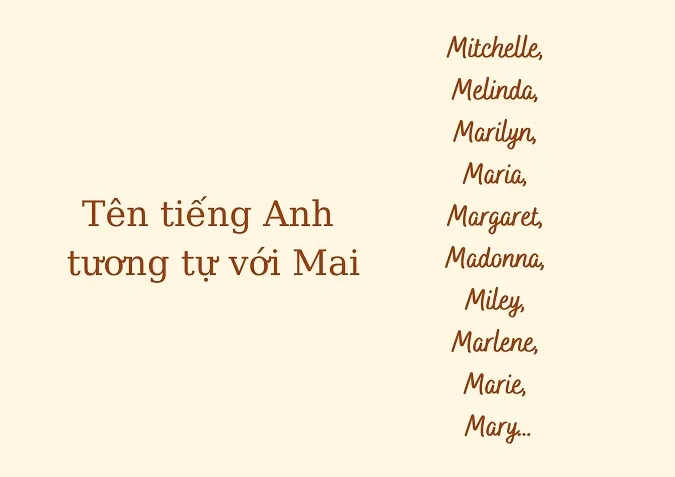 Ý nghĩa tên Mai và những tên đệm, biệt danh cho tên Mai hay nhất