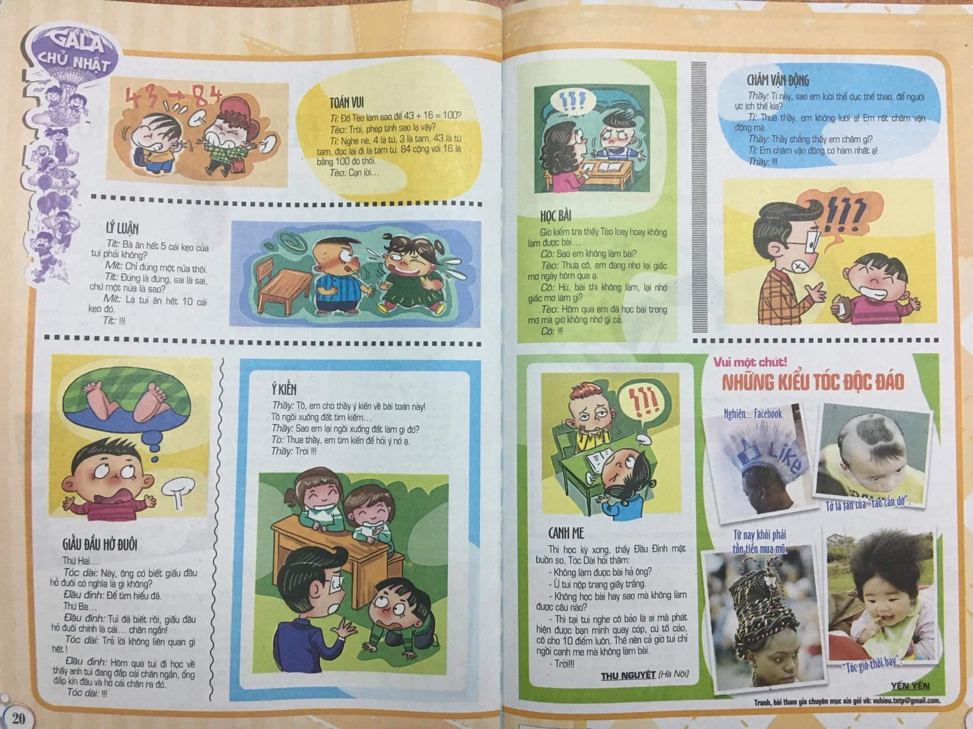 Những mẩu truyện cười viết cho báo Thiếu niên Tiền phong năm 2017, 2018