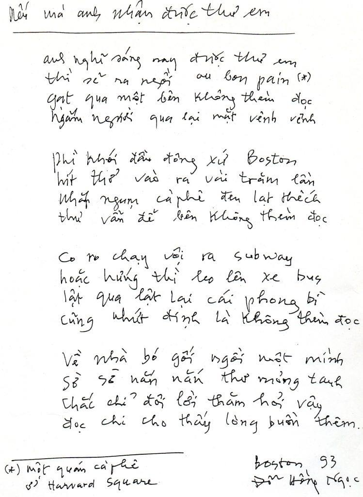 Những bài thơ (?) viết ở Boston