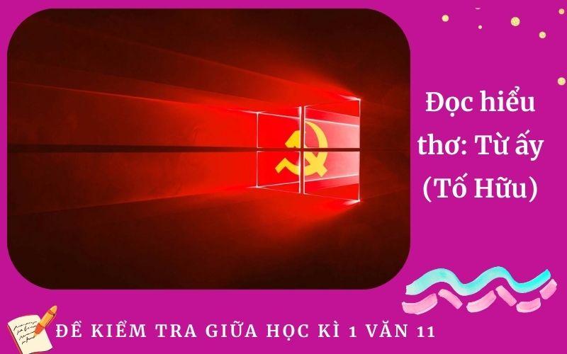 Đọc hiểu thơ: Từ ấy (Tố Hữu) | Đề Kiểm tra giữa học kì 1 Ngữ Văn 11 Trường THPT Nguyễn Du