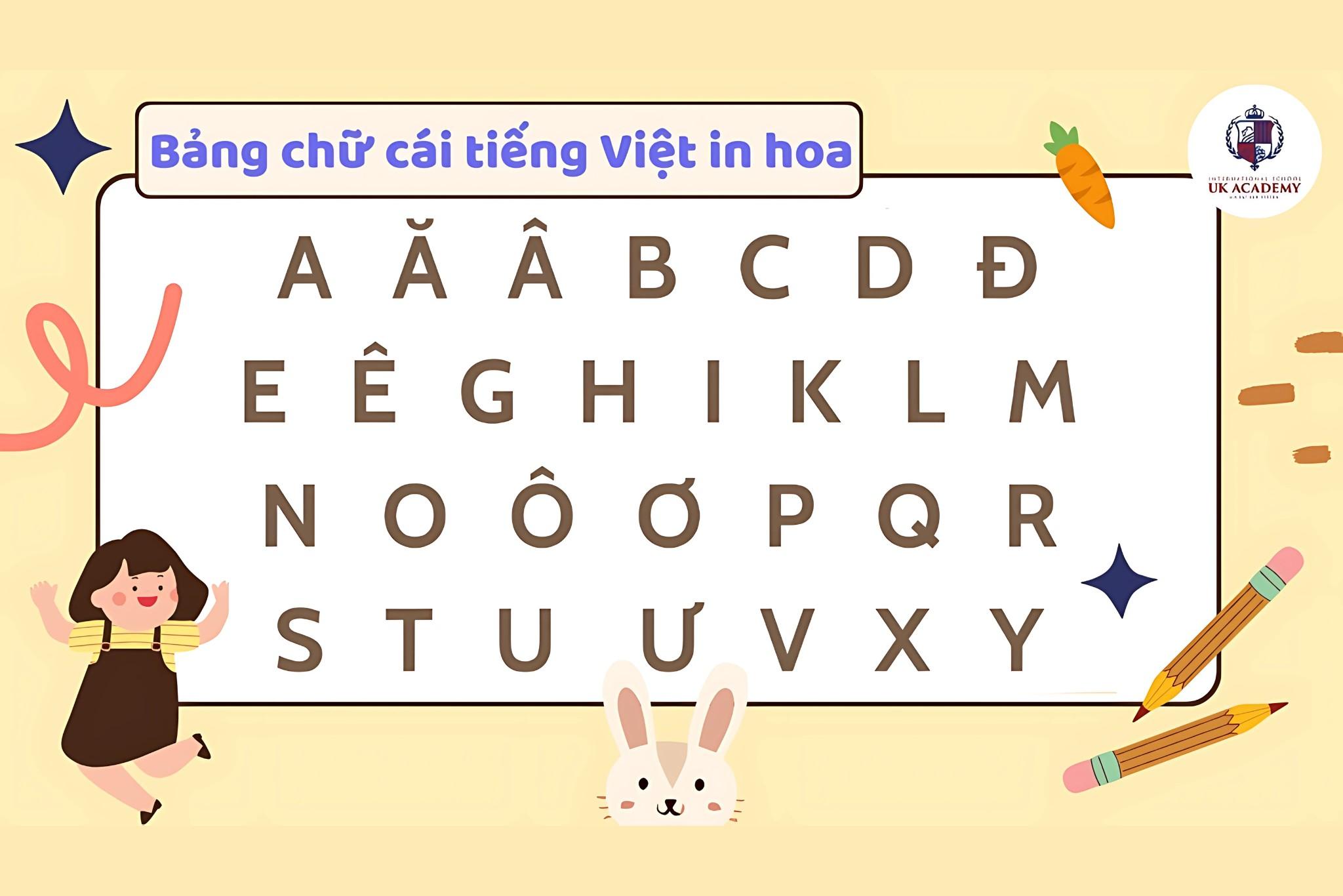 7+ Bảng chữ in hoa tiếng Việt đẹp, sáng tạo, thu hút nhất