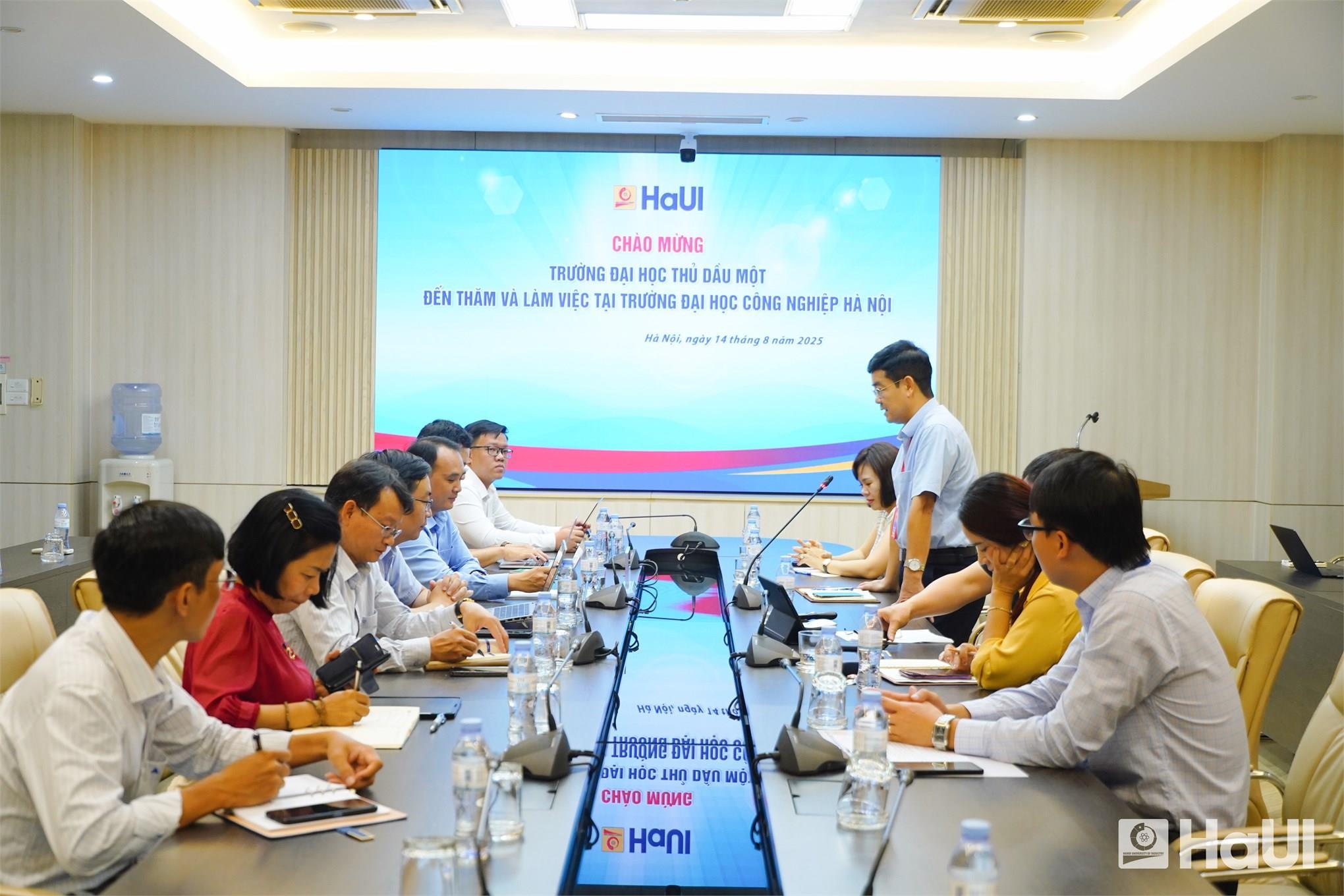 [tdmu] Trường Đại học Thủ Dầu Một thăm và làm việc tại Trường Đại học Công nghiệp Hà Nội