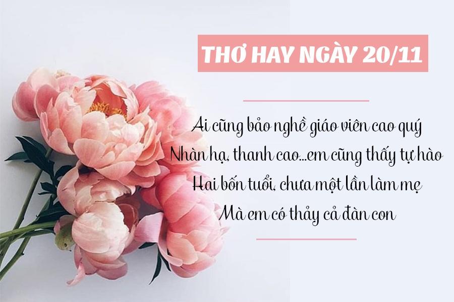 Thơ hay về giáo viên tặng cô giáo mầm non ngày 20/11