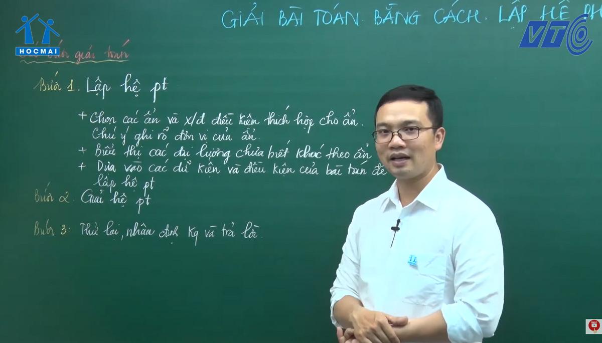 Lớp học không khoảng cách: Giải bài toán bằng cách lập hệ phương trình – Toán 9