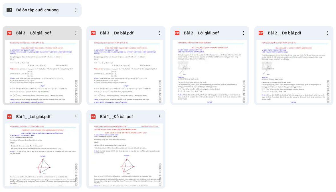 Toán 12 Chương 2: Vector và hệ trục tọa độ không gian