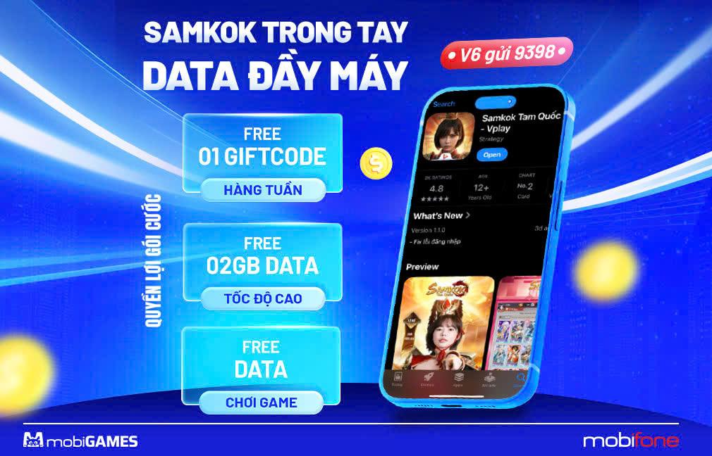 MobiFone - Game thủ Samkok Tam Quốc “chinh chiến thả ga” với gói cước V6 từ MobiFone