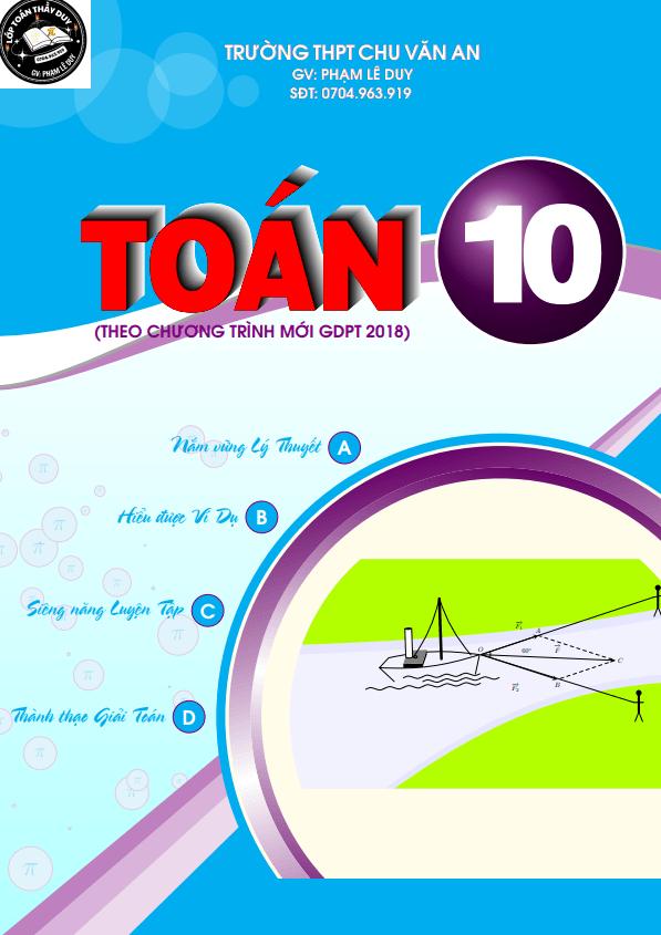 Tài liệu học tập môn Toán lớp 10 theo chương trình Giáo dục Phổ thông 2018